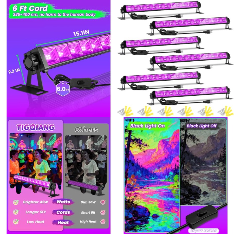 Party Supplies - Barra luminosa a LED nera da