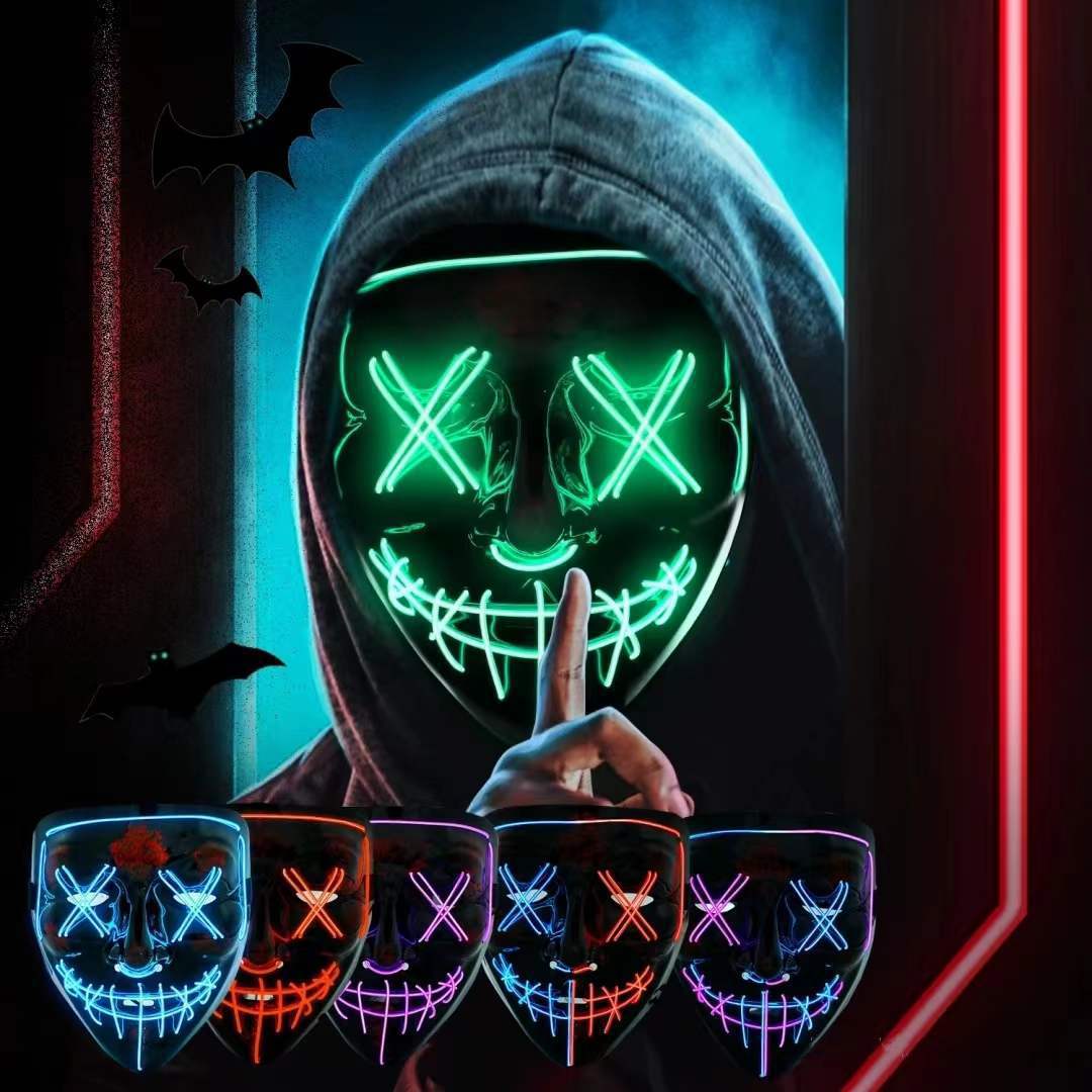 Led Purge Mask Halloween - Maschera LED Neon Wireless Luminosa al