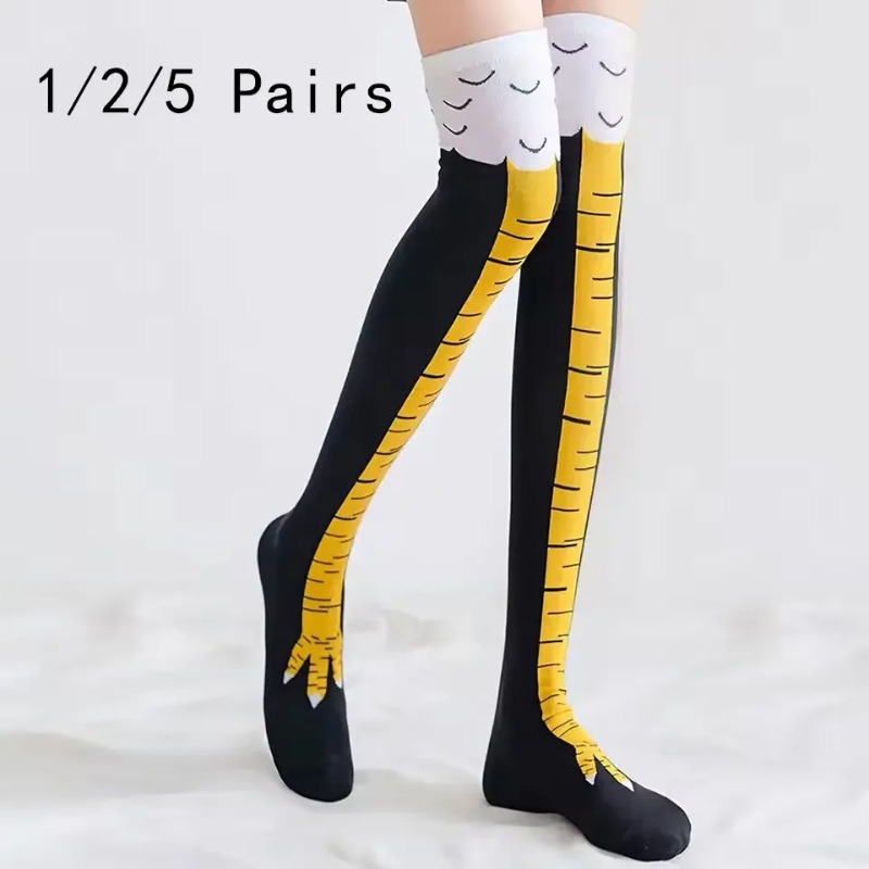 Funny Chicken Leg Socks - 1/2/5 Paia di Calze al Ginocchio