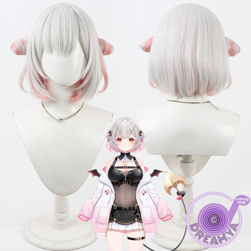 Anime Cosplay Wig Heat Resistant - Parrucca cosplay Suou Patra Vtuber Grigio