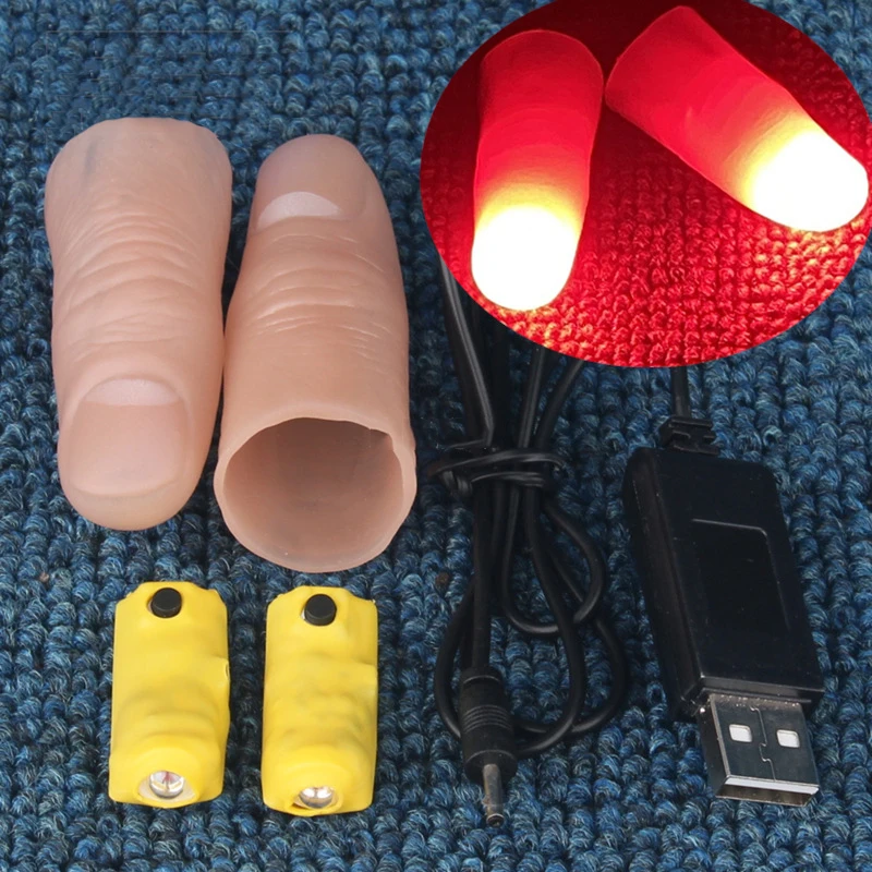 Thumb Tip Magic Trick Set - Set di coppie luminose professionali (rosso/quattro