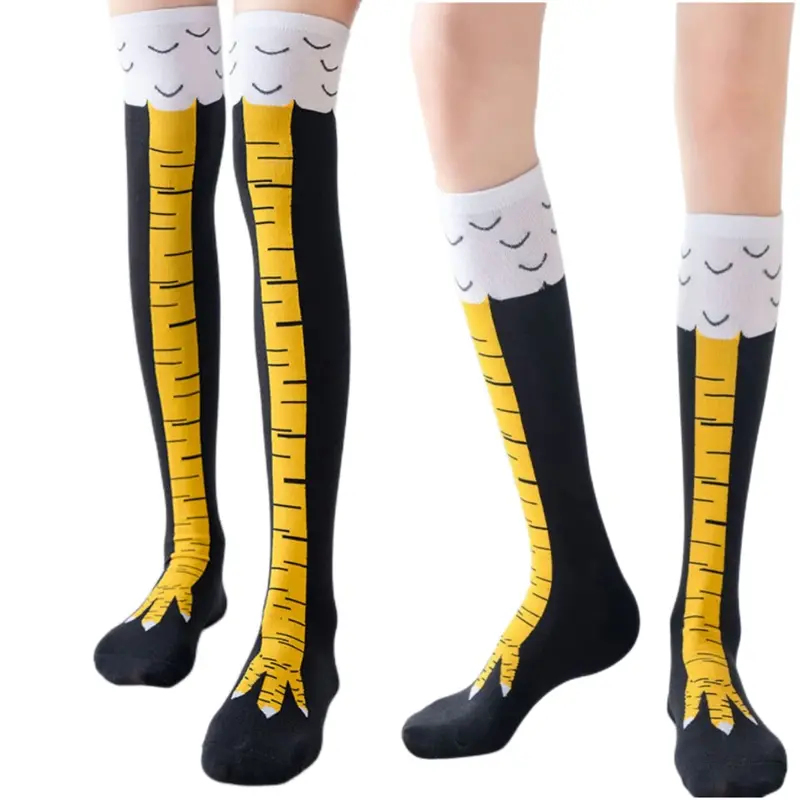 Funny Chicken Leg Socks - 1/2/4 Paia di Calze Alte da
