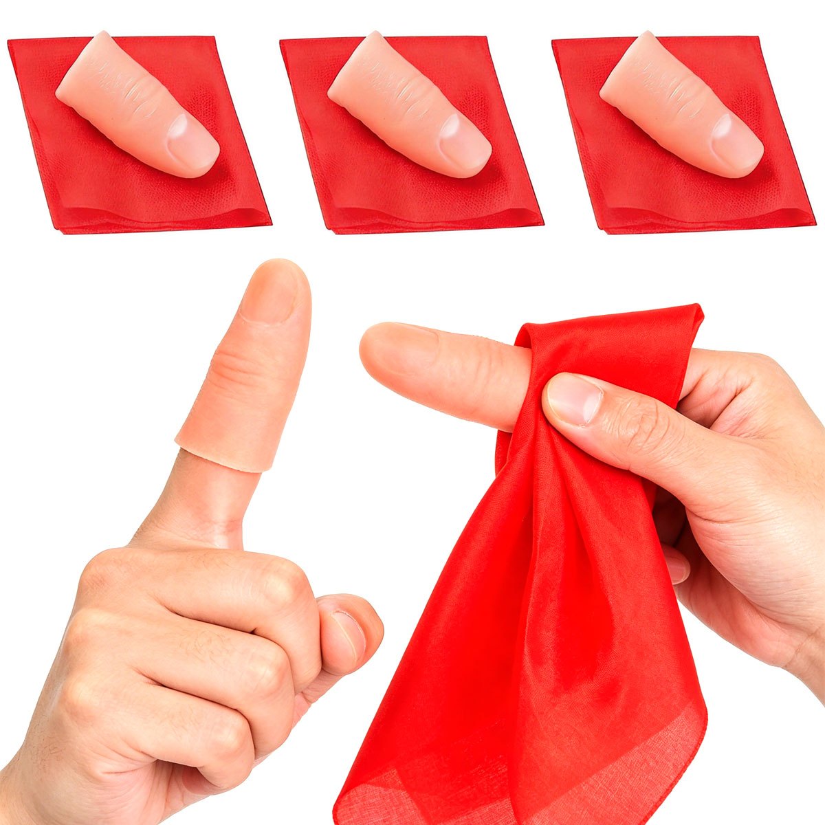 Thumb Tip Magic Trick Set - Set di 3 Sciarpe Magiche Vanish