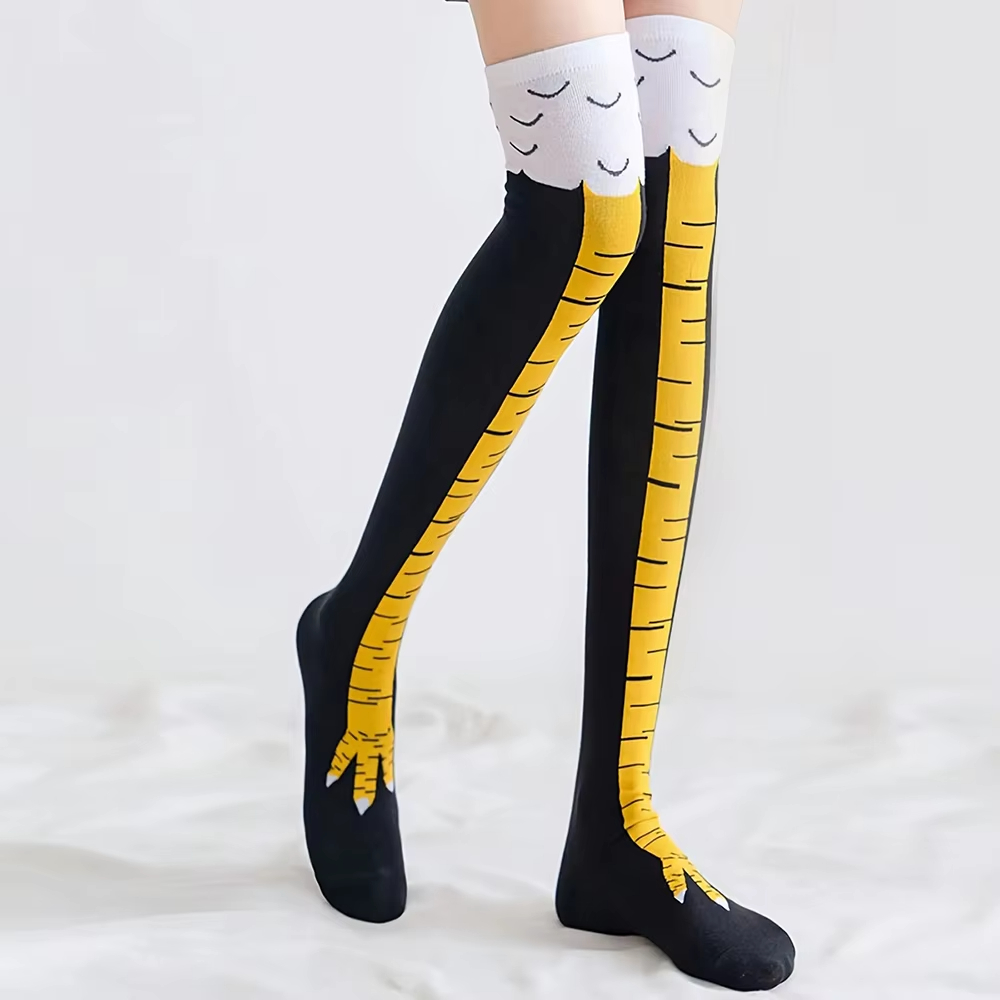Funny Chicken Leg Socks - Calze alte da donna con piedi