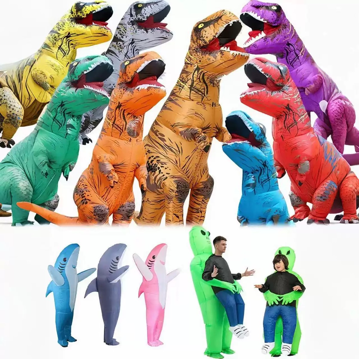 Inflatable Dinosaur Costume Adult - Costume Gonfiabile da T-Rex per Adulti,