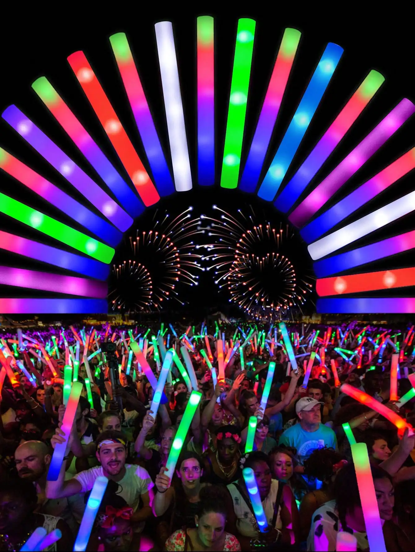 Flashing Led Foam Sticks Party - 20/30 bastoncini luminosi a LED in