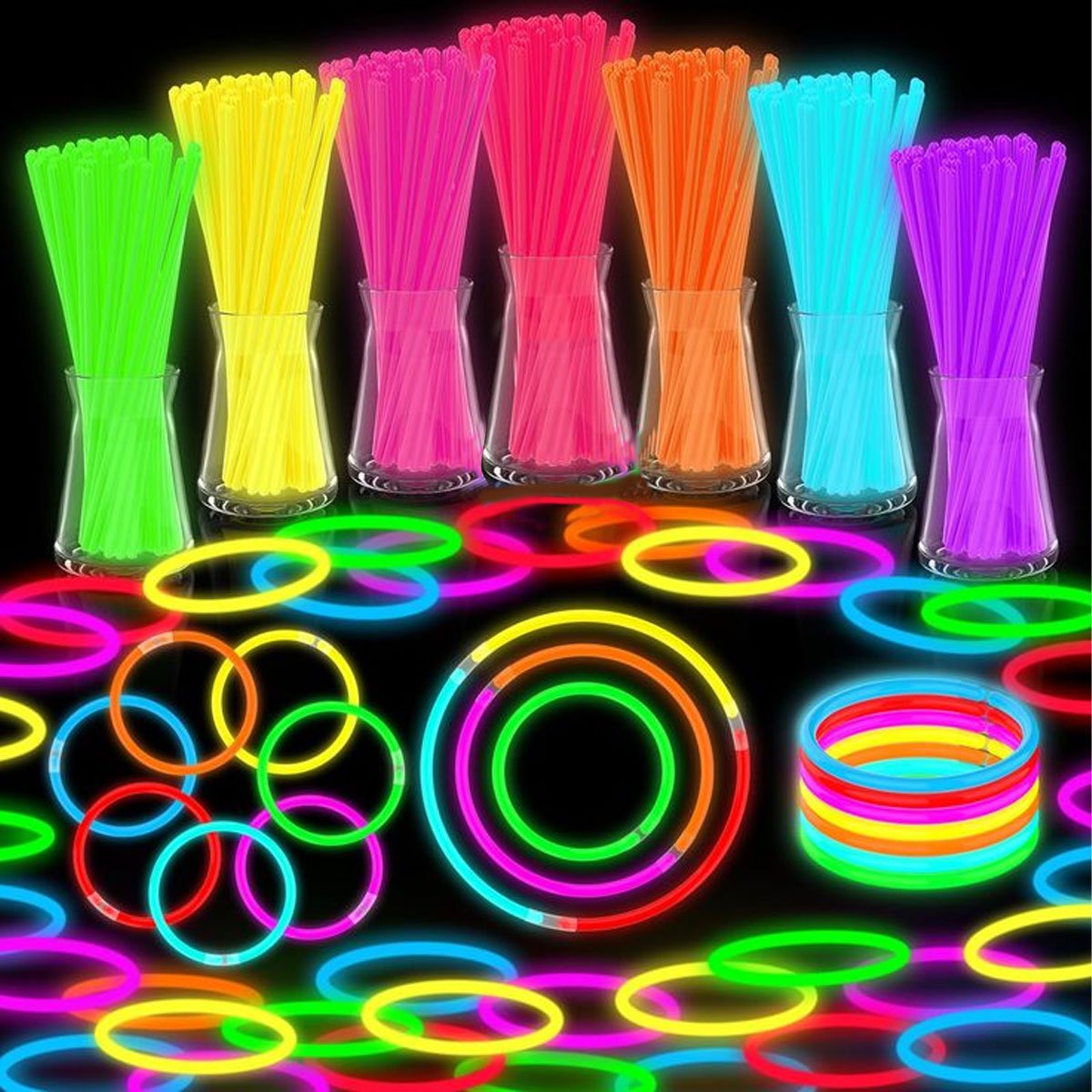 Glow In The Dark Party Glasses - Set di 15/35 Bastoncini Luminosi -