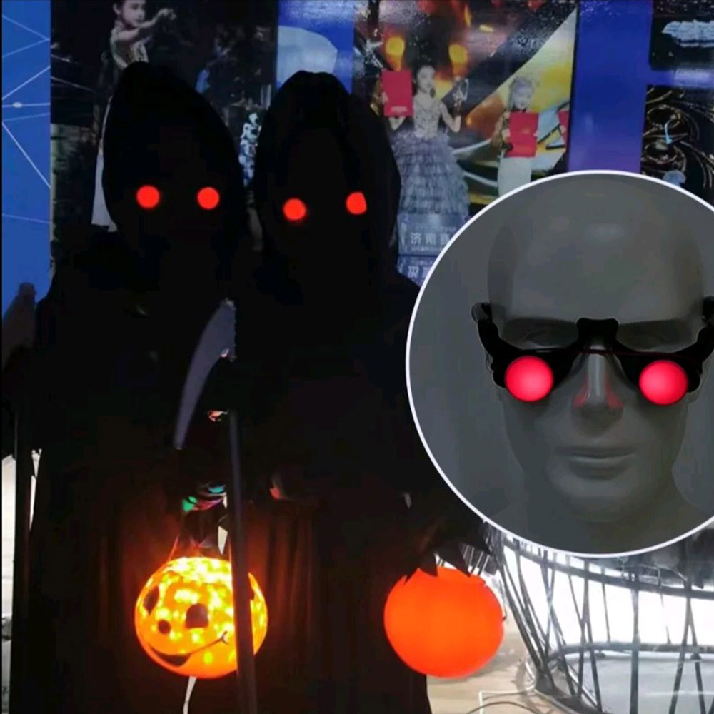 Glow In The Dark Party Glasses - Halloween Horror Red Eye Glasses puntelli