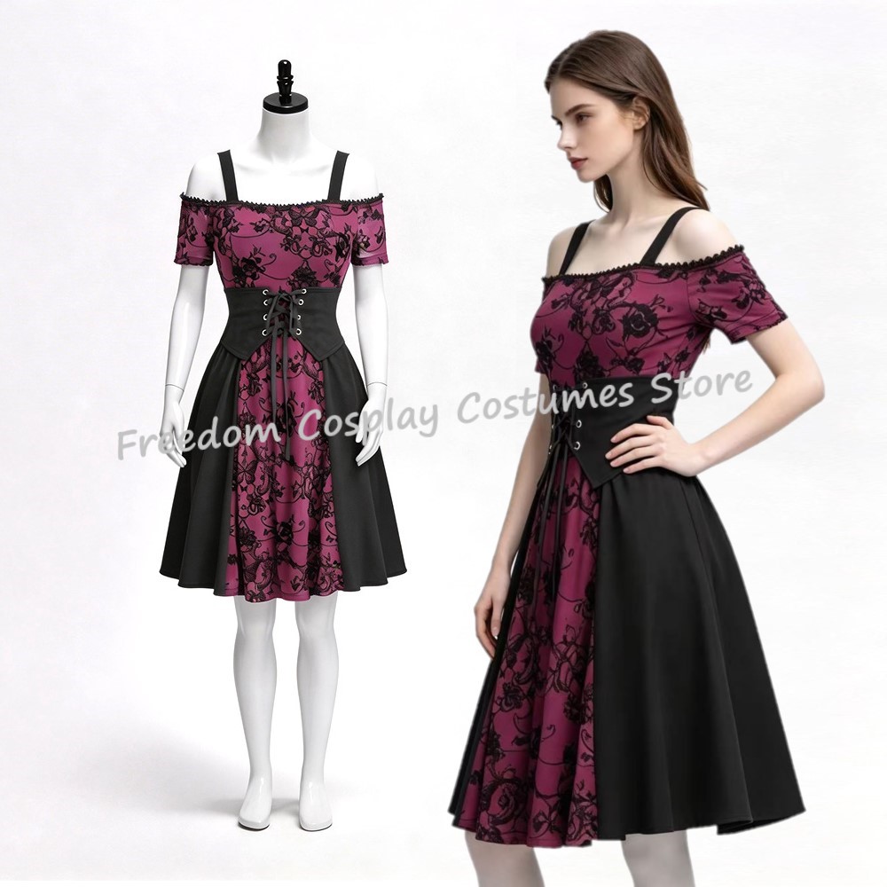 Medieval Renaissance Dress Women - Abito Corto da Donna Gotico Medievale