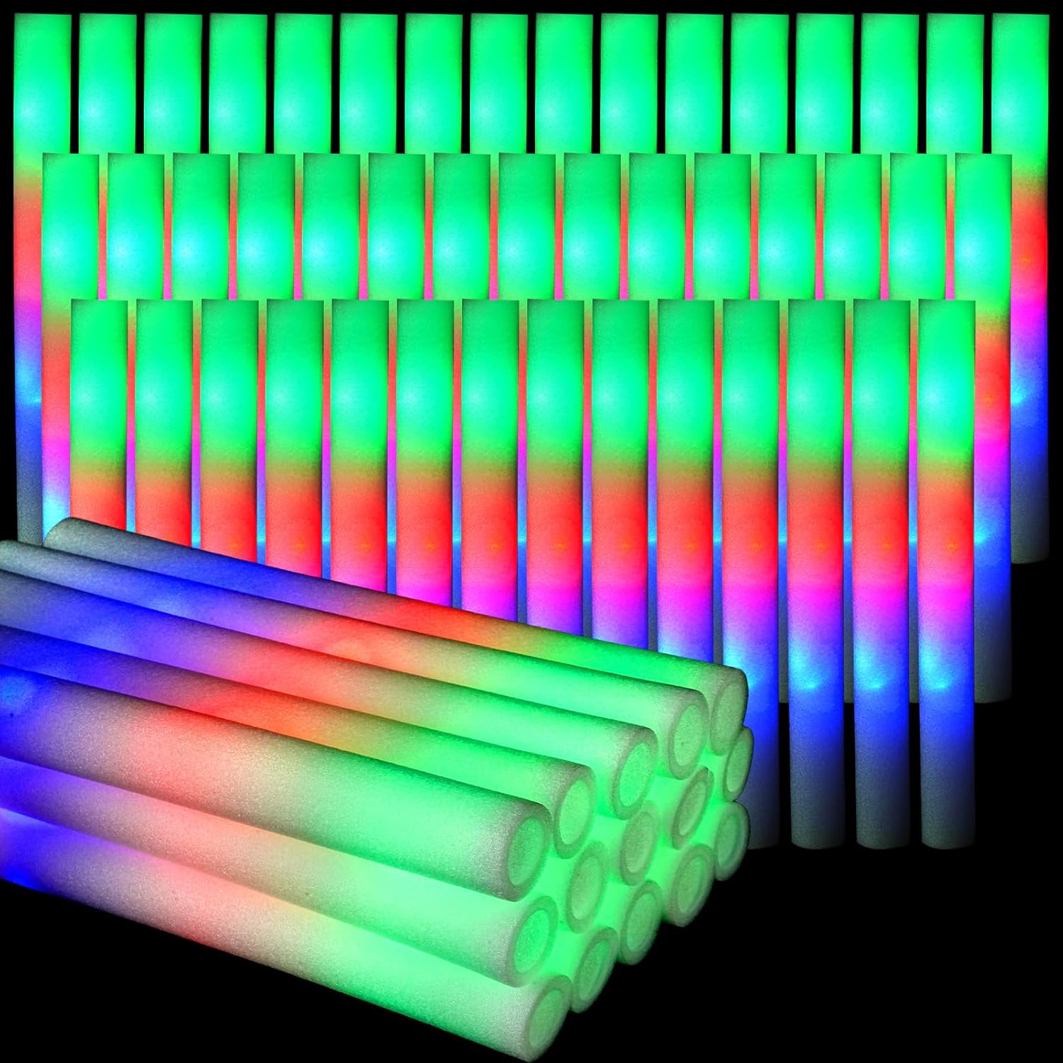 Flashing Led Foam Sticks Party - 102 pezzi bastoncini di schiuma LED