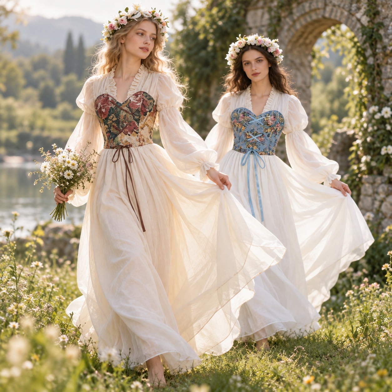 Medieval Renaissance Dress Women - Abito Corsetto in Stile Rinascimentale con