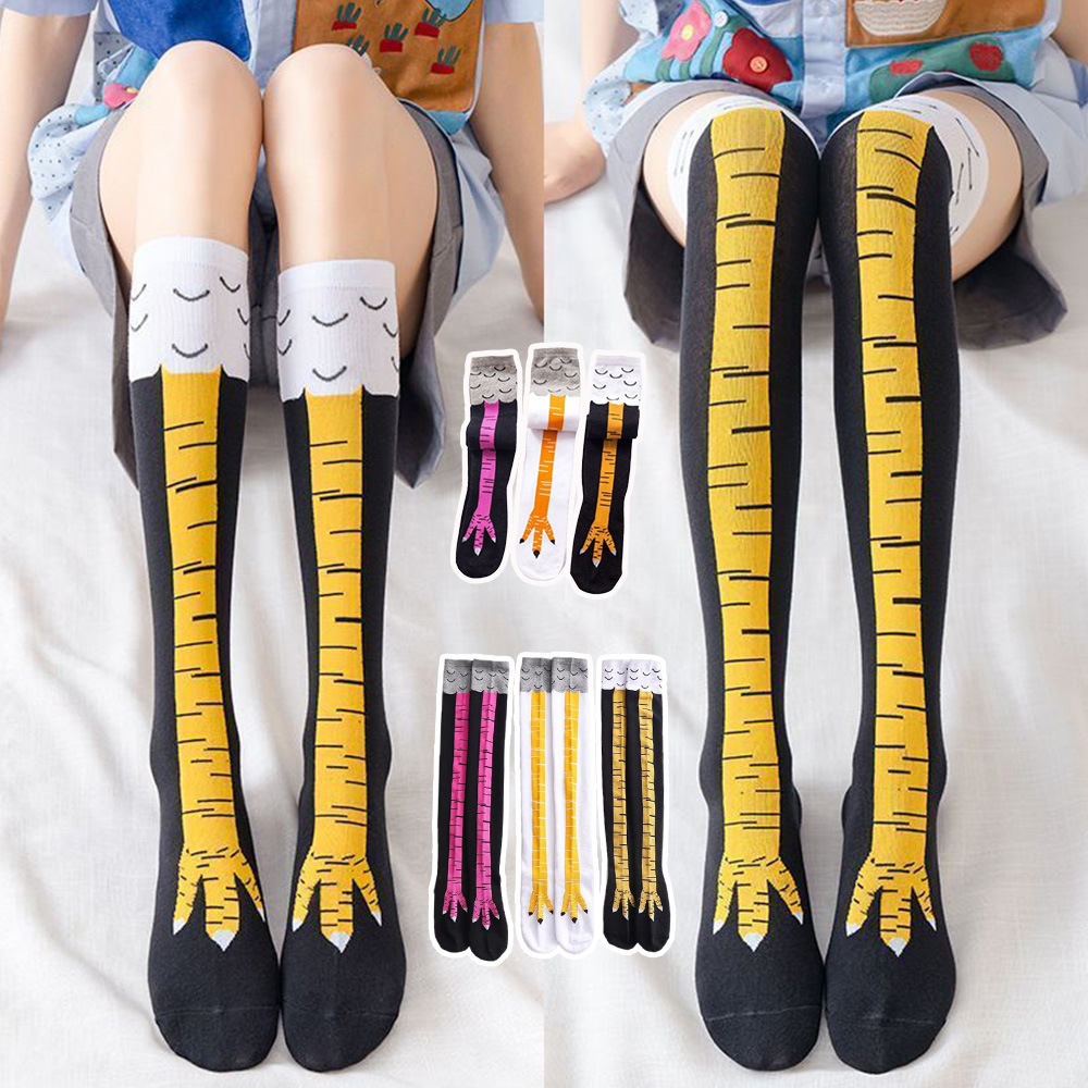Funny Chicken Leg Socks - 1-4 Paia di Calze al Ginocchio