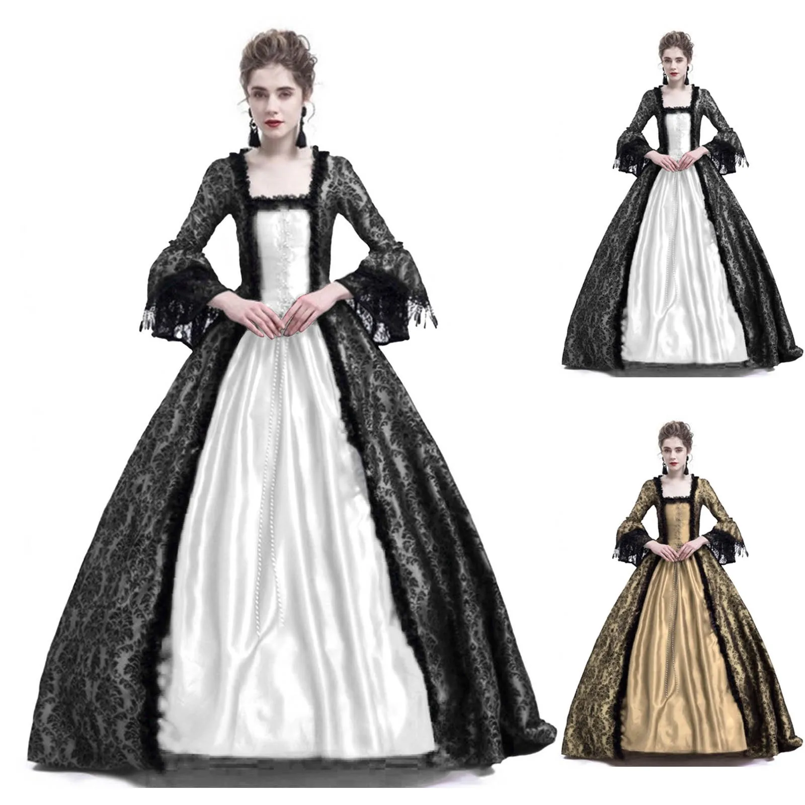 Medieval Renaissance Dress Women - Costume di Halloween per Donna, Abito