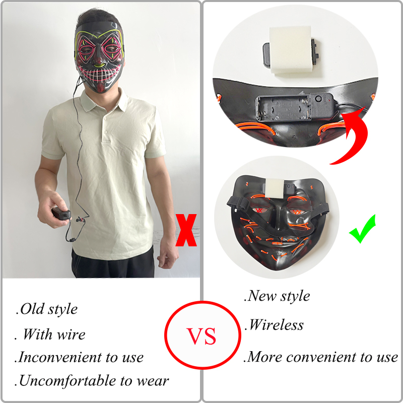 Led Purge Mask Halloween - 5 Pezzi Maschere Spaventose per Halloween
