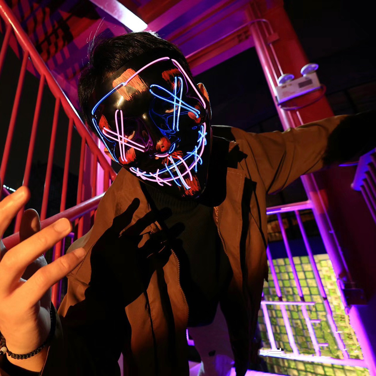 Maschera LED Neon Wireless Lum - Led Purge Mask Halloween recensione e prezzo