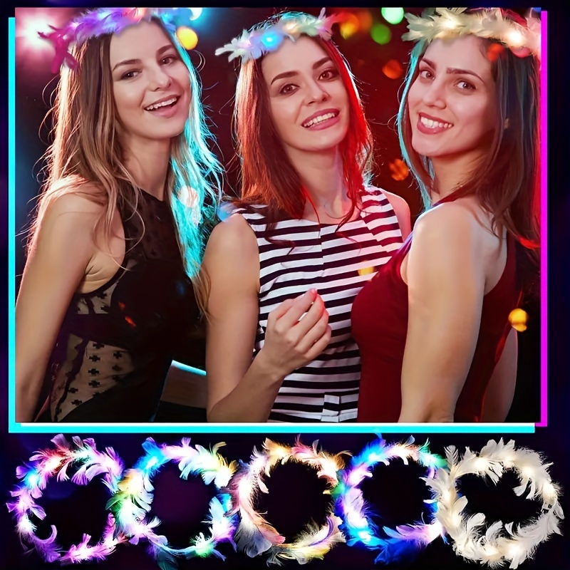 10pcs LED Feather Wreath coron - Glow In The Dark Party Glasses recensione e prezzo