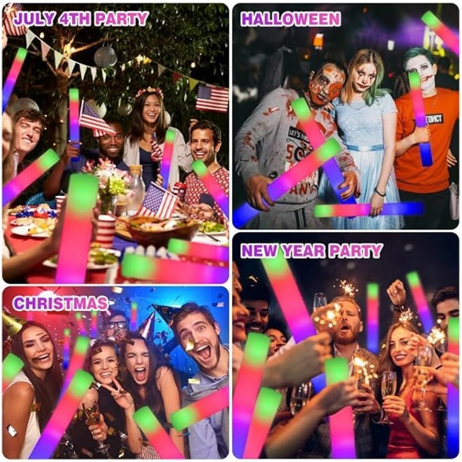 Bastoncini luminosi in schiuma - Flashing Led Foam Sticks Party recensione e prezzo