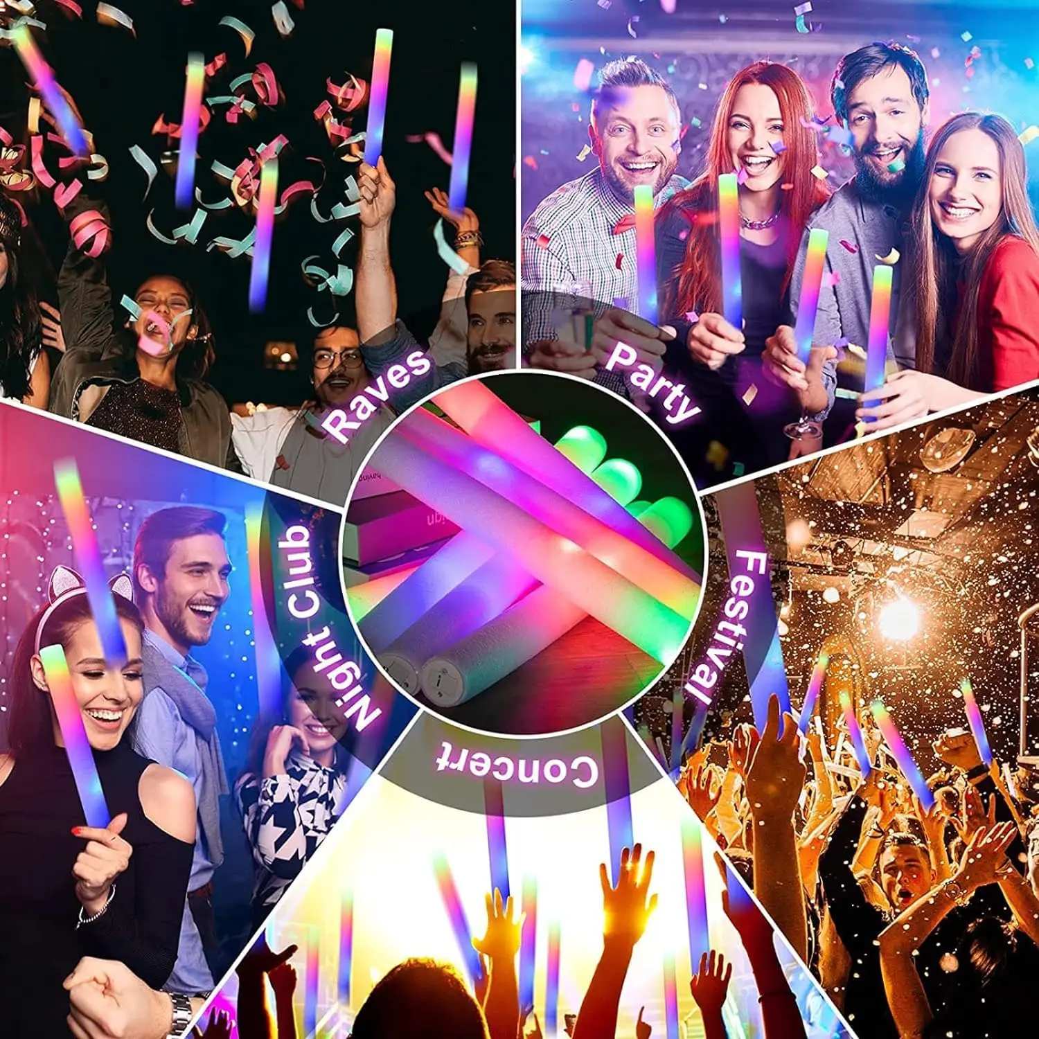 Bastoncini luminosi in schiuma - Flashing Led Foam Sticks Party recensione e prezzo