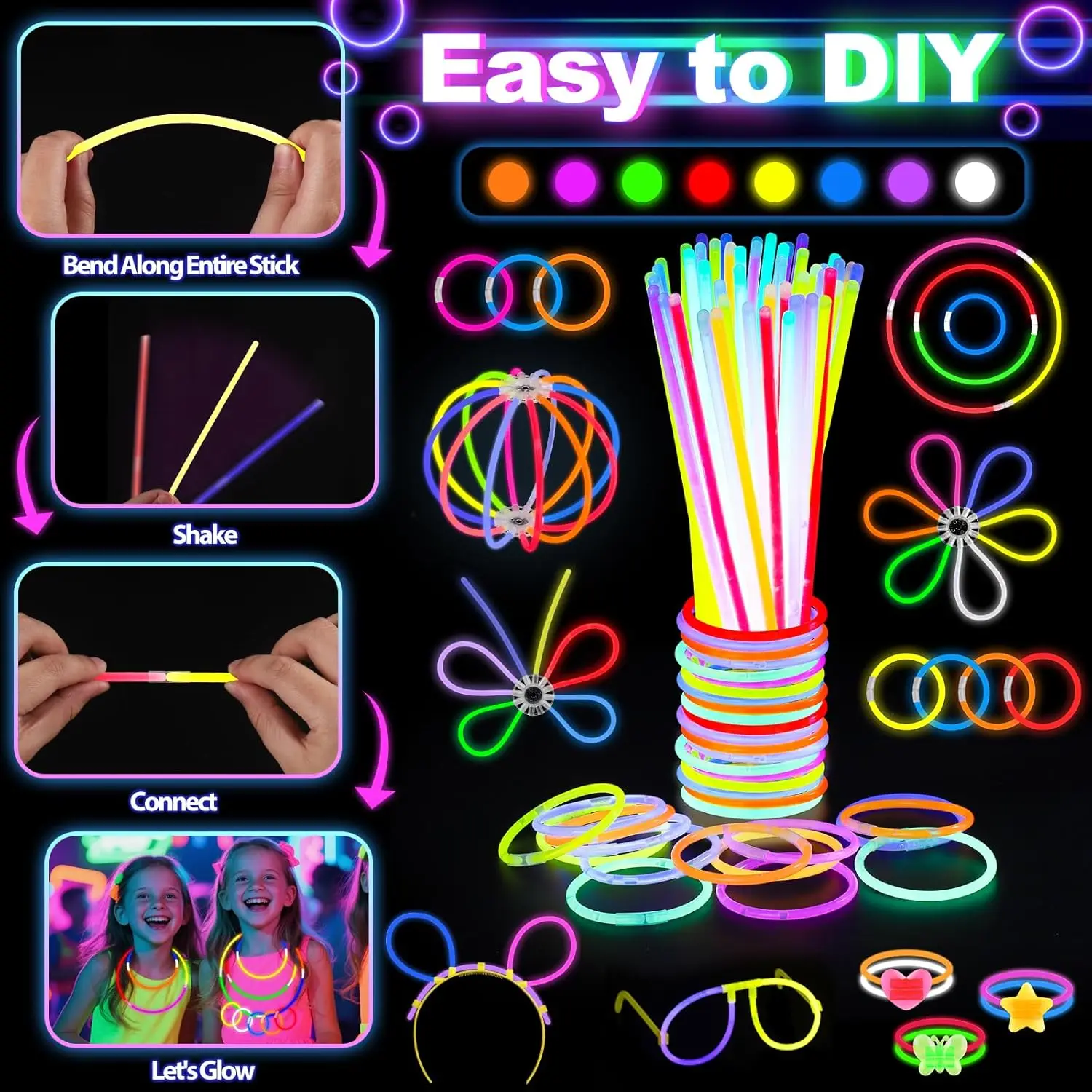 128 pezzi di occhiali luminosi - Glow In The Dark Party Glasses recensione e prezzo
