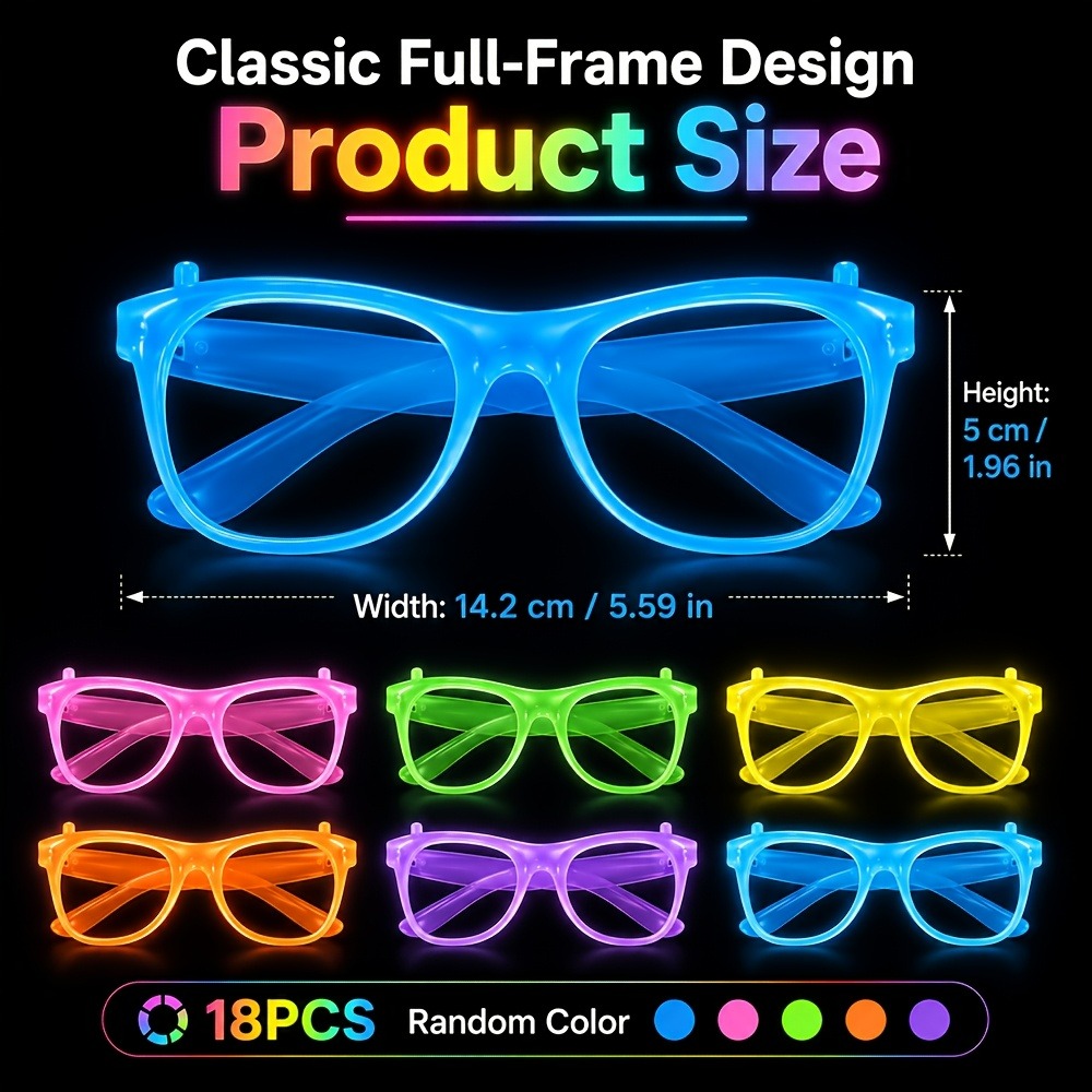 5/12 paia di occhiali da festa - Glow In The Dark Party Glasses recensione e prezzo