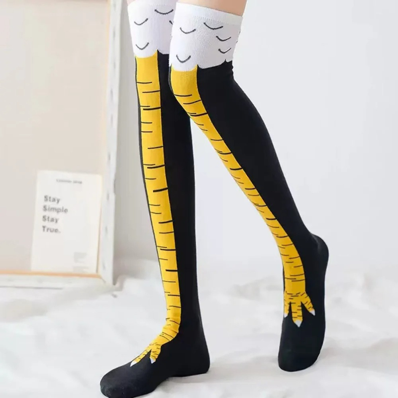 Calze lunghe da donna sopra il - Funny Chicken Leg Socks recensione e prezzo