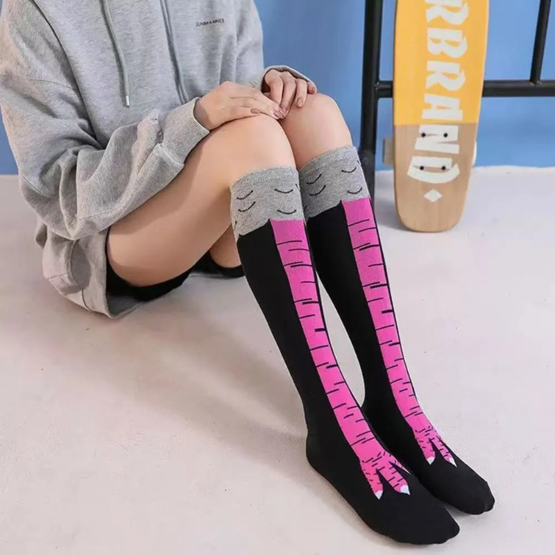 Calze lunghe da donna sopra il - Funny Chicken Leg Socks recensione e prezzo